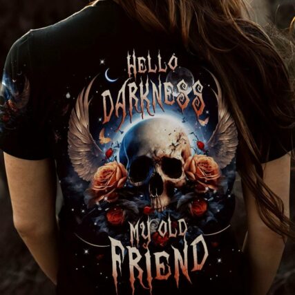 HELLO DARKNESS MY OLD FRIEND SKULL WINGS MOON ALL OVER PRINT - TLNT2604231