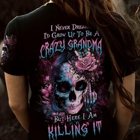 CRAZY GRANDMA SUGAR SKULL ALL OVER PRINT - YHLN2802234
