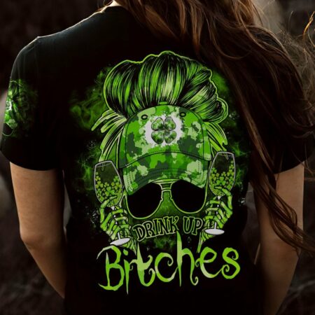DRINK UP B MESSY BUN PATRICK'S DAY ALL OVER PRINT - TLNO2701231