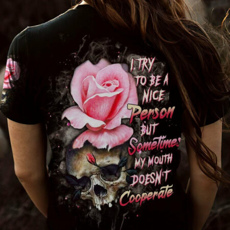 I TRY TO BE A NICE PERSON ROSE SKULL ALL OVER PRINT - TLTW2104232