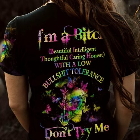 I'M A B DON'T TRY ME BUTTERFLY SKULL ALL OVER PRINT - TLNZ0703232