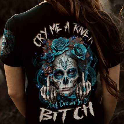CRY ME A RIVER SUGAR SKULL ALL OVER PRINT - TLNZ1304234