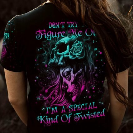 DON'T TRY TO FIGURE ME OUT SKULL GIRL ALL OVER PRINT - TLNO2003234