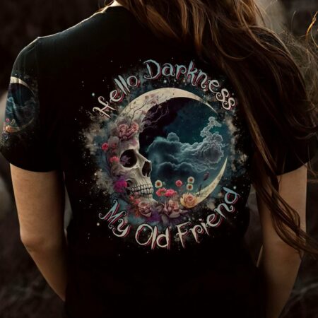 HELLO DARKNESS MY OLD FRIEND CRESCENT MOON SKULL ALL OVER PRINT - TLTR2903233