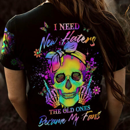 I NEED NEW HATERS COLORFUL SKULL ALL OVER PRINT - YHLN1904232