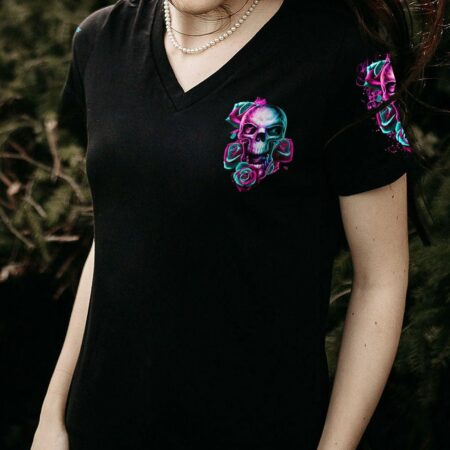 I TRY TO AVOID DRAMA FIRE SKULL ROSE ALL OVER PRINT - TLTR2701233