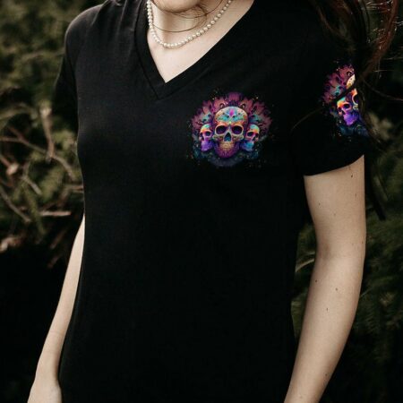 DON'T TRY TO FIGURE ME OUT 3 SKULLS COLORFUL ALL OVER PRINT - TLTW3003232