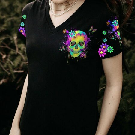 I AM A SWEET GIRL FLOWER SKULL ALL OVER PRINT - YHLN0703234
