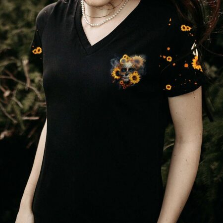 FRESH OUT OF F SUNFLOWER SUGAR SKULL ALL OVER PRINT - TLNZ2102232