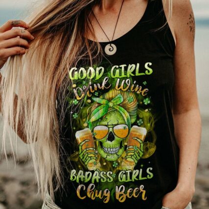 B GIRLS CHUG BEER MESSY BUN PATRICK'S DAY ALL OVER PRINT - TLTR1101231