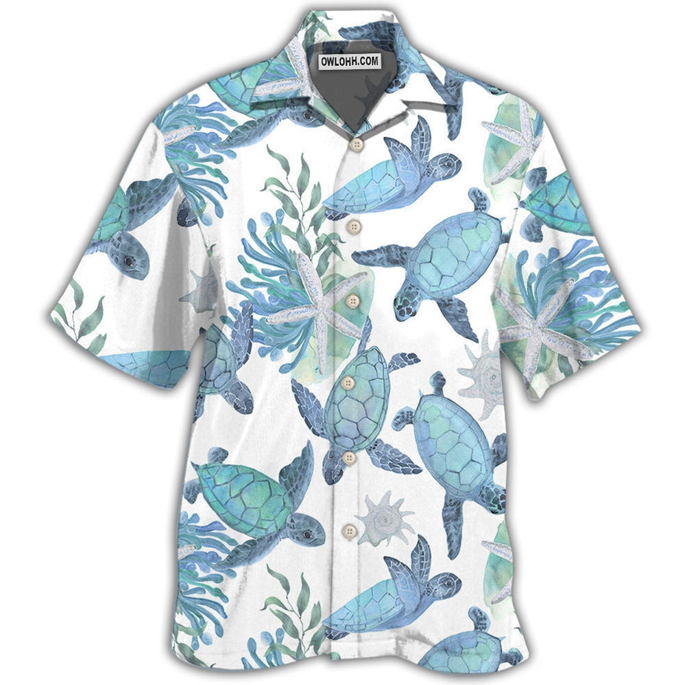 Turtle Blue Turtle Basic - Hawaiian Shirt - Owl Ohh - Owl Ohh