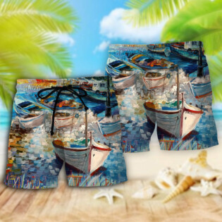 Boat Art Style - Beach Short - Owl Ohh - Owl Ohh