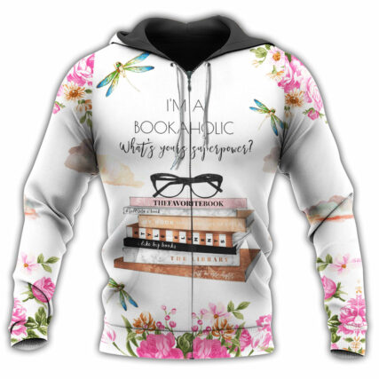 Book I'm A Bookaholic With Beautiful Roses - Hoodie - Owl Ohh - Owl Ohh