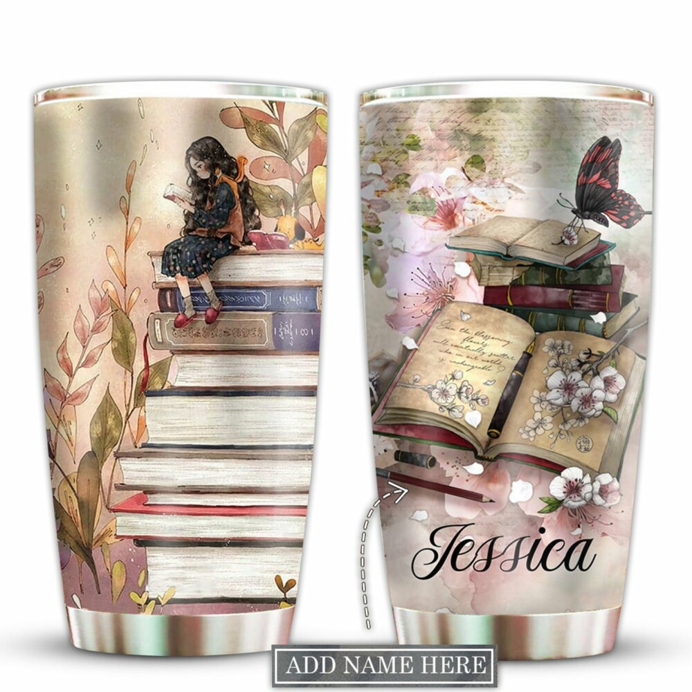 Book Is My Life And Love With Little Girl Personalized - Tumbler - Owl Ohh - Owl Ohh
