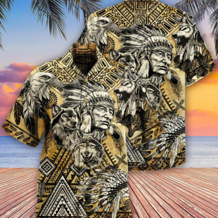 Native Born To Be A Native American Vintage - Hawaiian Shirt - Owl Ohh - Owl Ohh