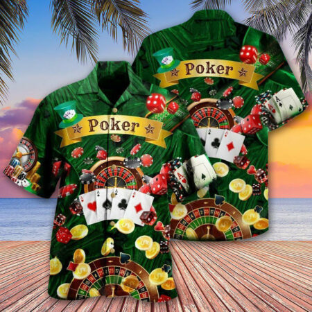 Poker Gambling Born To Play Poker Forced To Work - Hawaiian Shirt - Owl Ohh - Owl Ohh