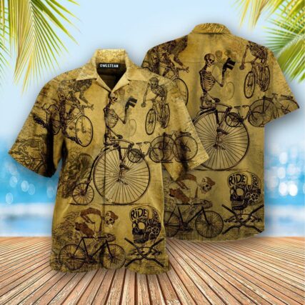 Bike Skull Born To Ride Ride To Live Vintage - Hawaiian Shirt - Owl Ohh - Owl Ohh