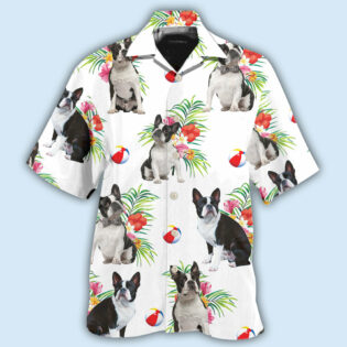 Boston Terrier Dog Ball Tropical Floral - Hawaiian Shirt - Owl Ohh - Owl Ohh
