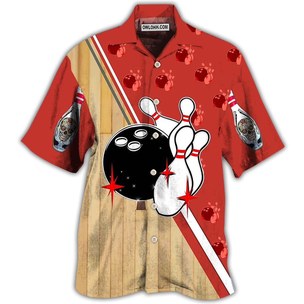 Bowling Awesome Ball Skull - Hawaiian Shirt - Owl Ohh - Owl Ohh