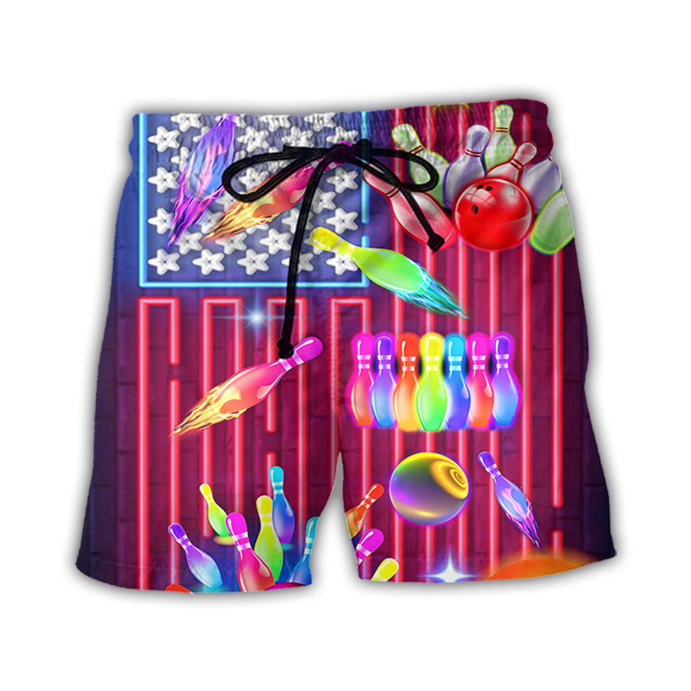 Bowling Independence Day Stunning - Beach Short - Owl Ohh - Owl Ohh