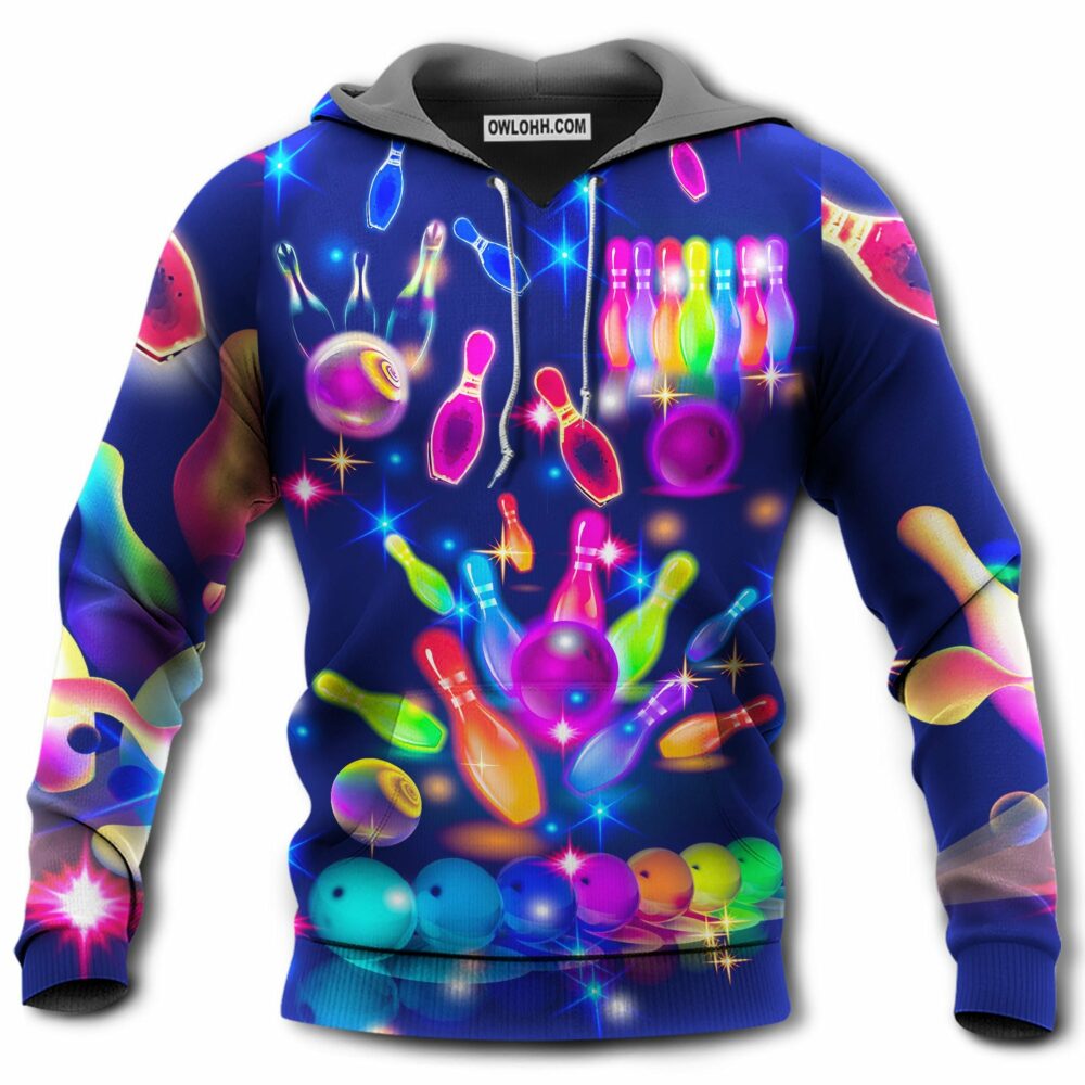 Bowling Rainbow Colorful Neon Style - Hoodie - Owl Ohh - Owl Ohh