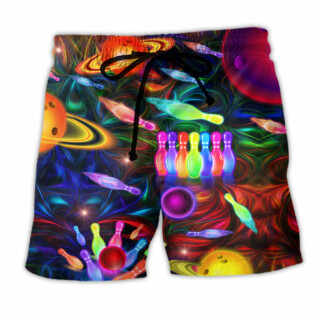 Bowling Space Strike The Universe Color - Beach Short - Owl Ohh - Owl Ohh