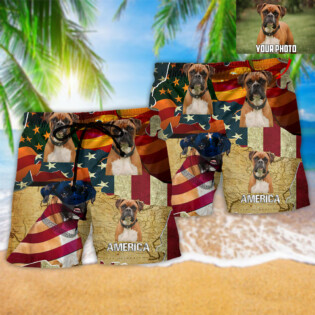 Boxer America Sunset Cool Custom Photo - Beach Short - Owl Ohh - Owl Ohh
