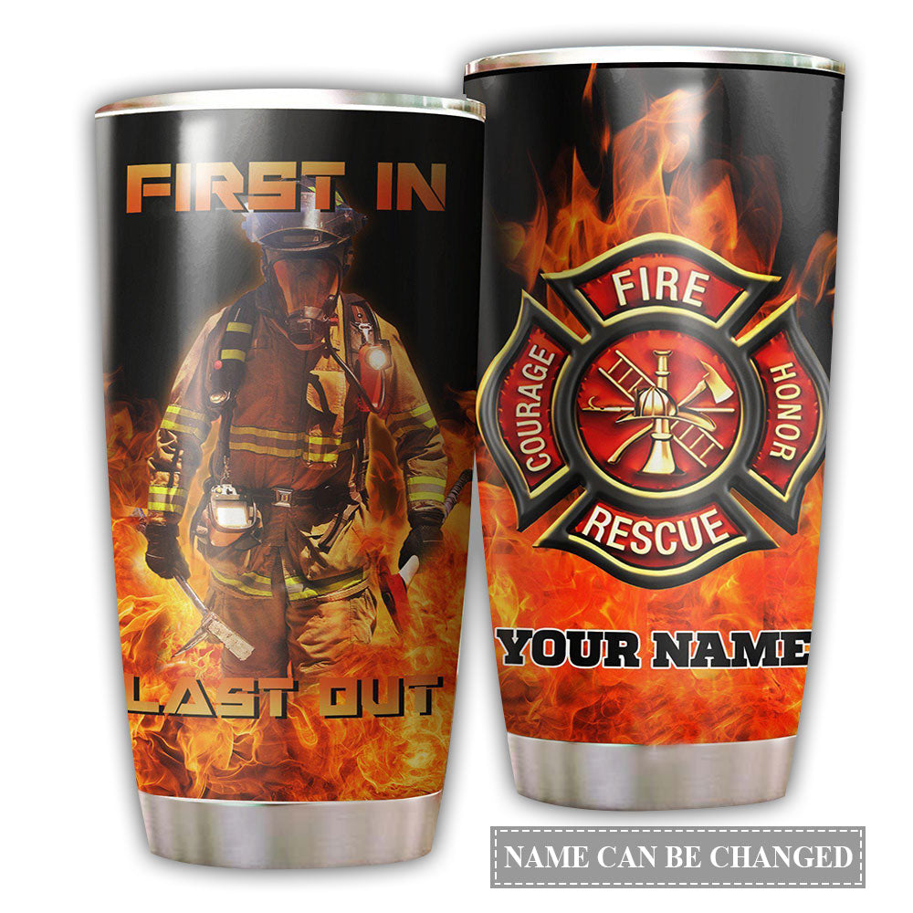 Firefighter Brave Firefighter Personalized - Tumbler - Owl Ohh - Owl Ohh