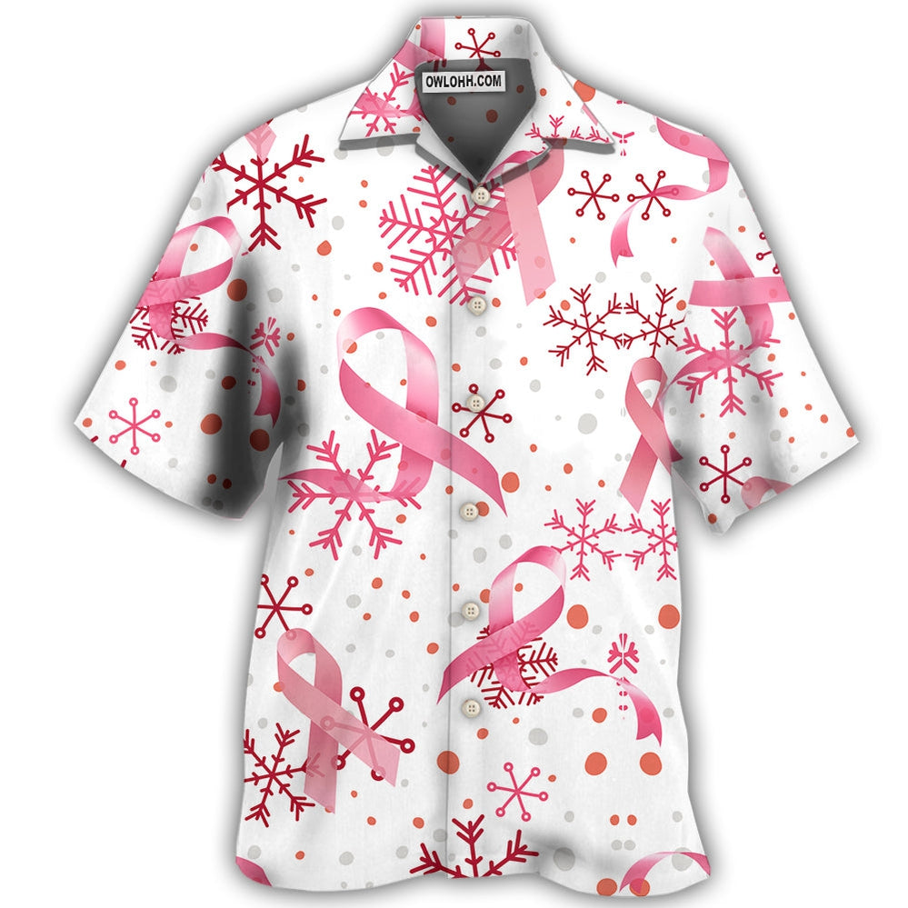 Breast Cancer Pink Ribbon Merry Christmas - Hawaiian Shirt - Owl Ohh - Owl Ohh