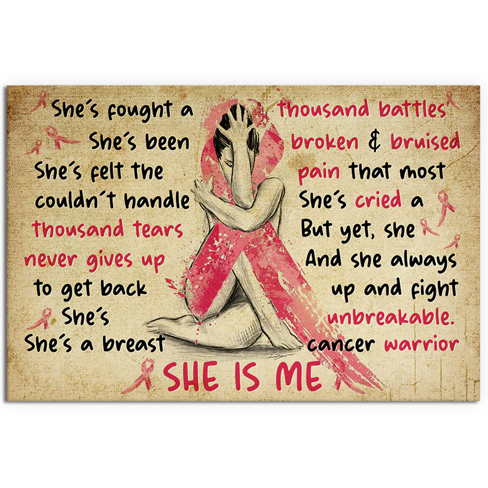 Breast Cancer Warrior Stronger - Horizontal Poster - Owl Ohh - Owl Ohh