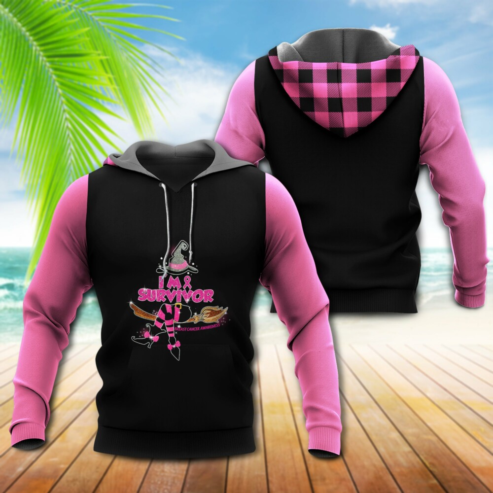 Breast Cancer Witch I'm Survivor - Hoodie - Owl Ohh - Owl Ohh