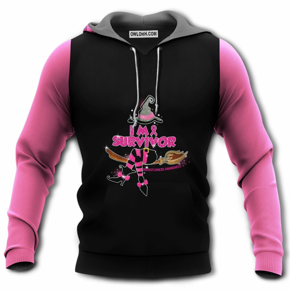 Breast Cancer Witch I'm Survivor - Hoodie - Owl Ohh - Owl Ohh