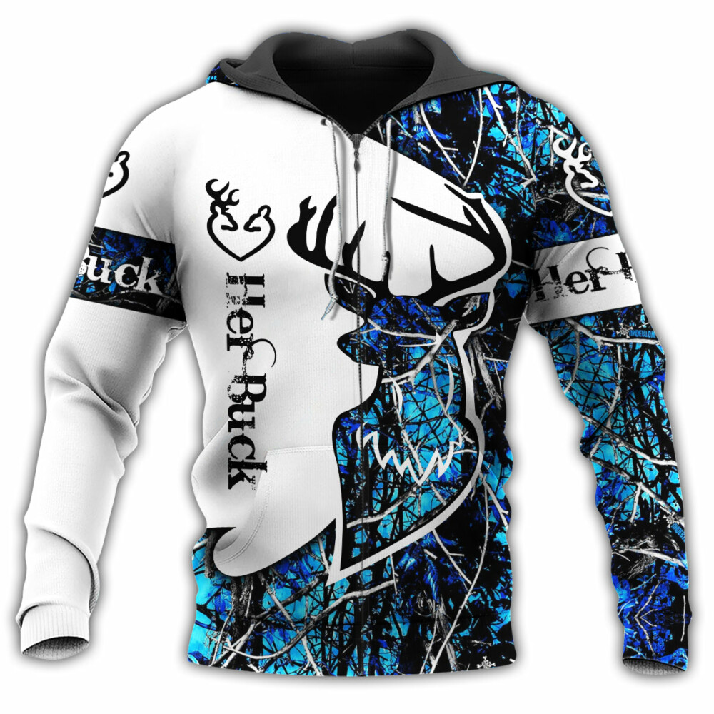 Hunting Buck And Doe Deer Hunting I Choose You Blue - Hoodie - Owl Ohh - Owl Ohh
