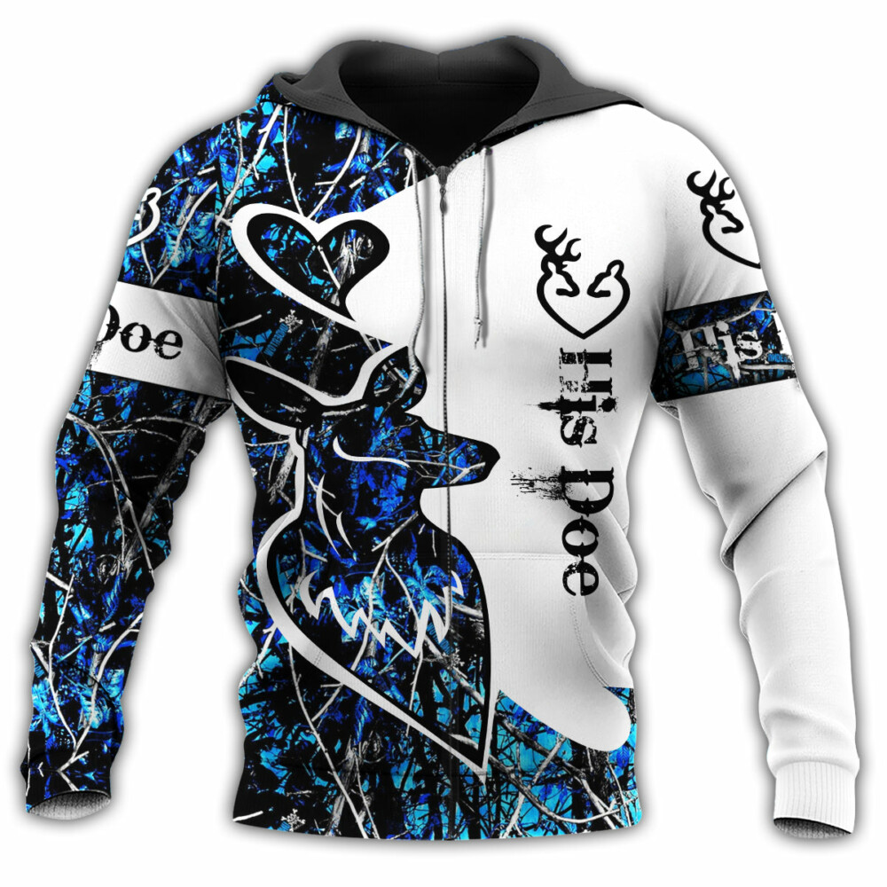 Hunting Buck And Doe Deer Hunting I Choose You Blue - Hoodie - Owl Ohh - Owl Ohh
