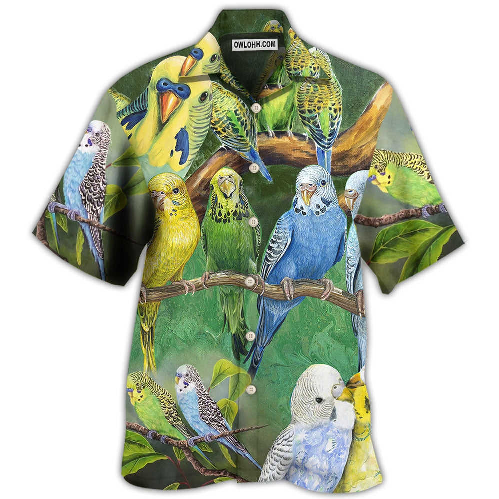 Parrot Lovely Budgie - Hawaiian Shirt - Owl Ohh for men and women, kids - Owl Ohh
