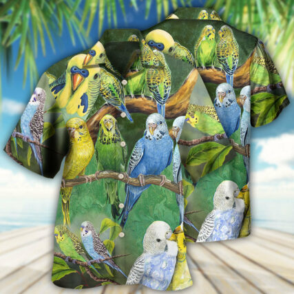 Parrot Lovely Budgie - Hawaiian Shirt - Owl Ohh for men and women, kids - Owl Ohh