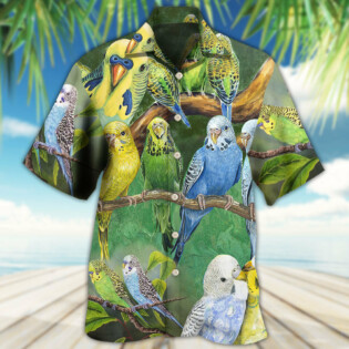 Parrot Lovely Budgie - Hawaiian Shirt - Owl Ohh for men and women, kids - Owl Ohh