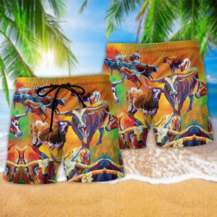 Buffalo Beautiful Painting Style - Beach Short - Owl Ohh - Owl Ohh