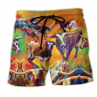 Buffalo Beautiful Painting Style - Beach Short - Owl Ohh - Owl Ohh