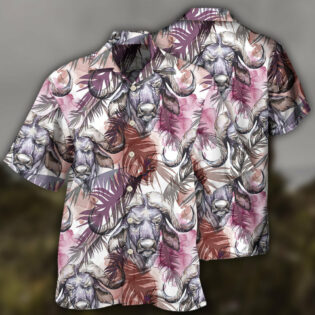 Buffalo Behind Tropical Leaf - Hawaiian Shirt - Owl Ohh - Owl Ohh