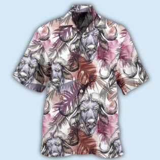 Buffalo Behind Tropical Leaf - Hawaiian Shirt - Owl Ohh - Owl Ohh
