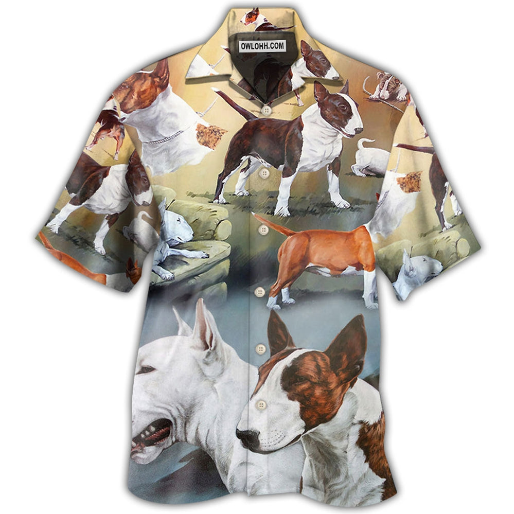Bull Terrier Dog Lover Art Style - Hawaiian Shirt - Owl Ohh - Owl Ohh