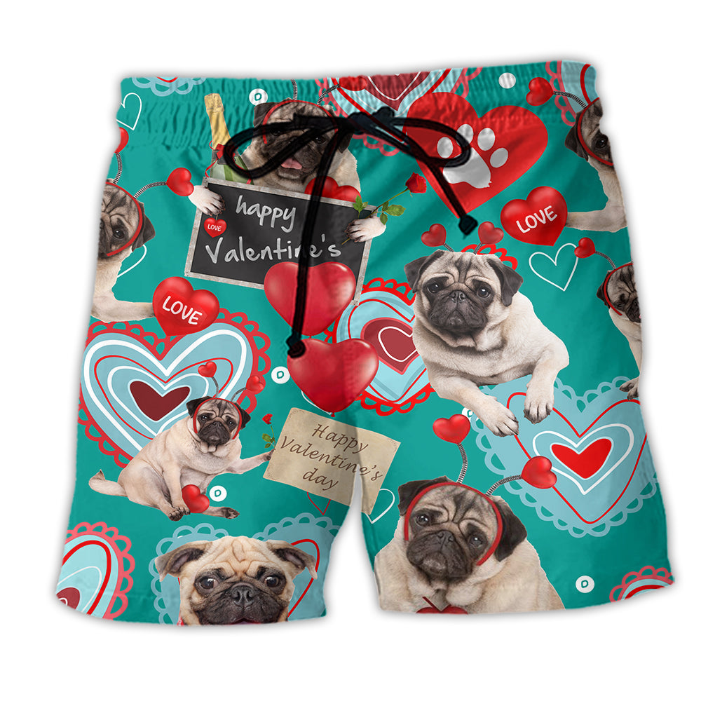 Bulldog Happy Women's Day, Valentine Gift Love - Beach Short - Owl Ohh - Owl Ohh