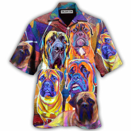 Bullmastiff Cool Painting Dog Lover - Hawaiian Shirt - Owl Ohh - Owl Ohh