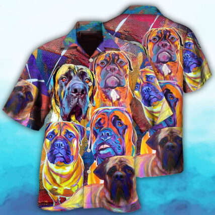 Bullmastiff Cool Painting Dog Lover - Hawaiian Shirt - Owl Ohh - Owl Ohh
