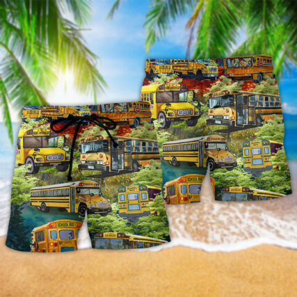 Bus Stop Talking Just Say 10-4 School Bus Driver Stunning - Beach Short - Owl Ohh - Owl Ohh