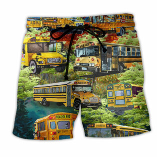 Bus Stop Talking Just Say 10-4 School Bus Driver Stunning - Beach Short - Owl Ohh - Owl Ohh