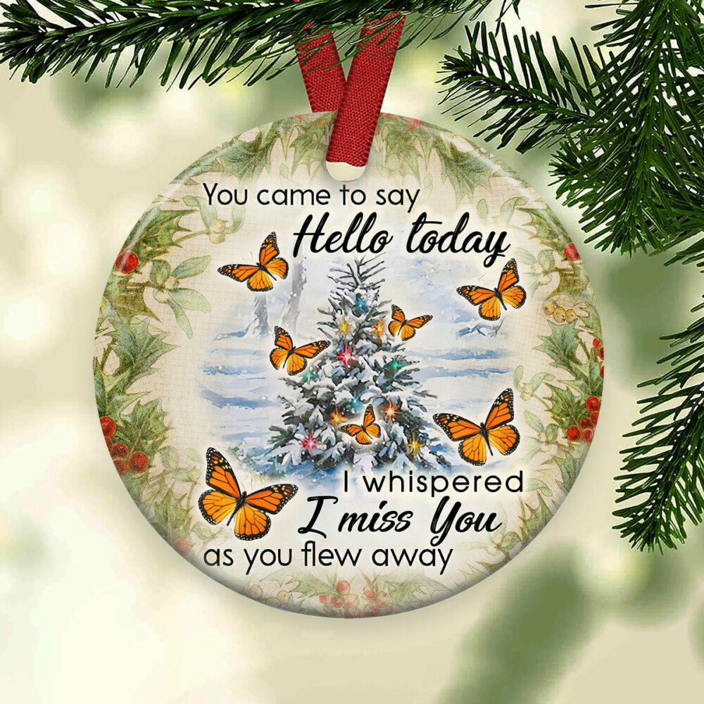 Butterfly Christmas I Miss You As You Flew Away - Circle Ornament - Owl Ohh - Owl Ohh