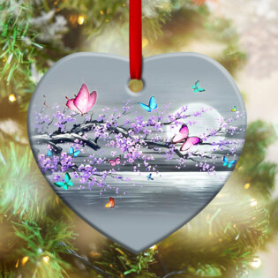 Butterfly Moon Branch Style - Heart Ornament - Owl Ohh - Owl Ohh