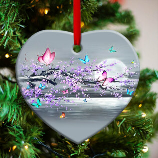 Butterfly Moon Branch Style - Heart Ornament - Owl Ohh - Owl Ohh